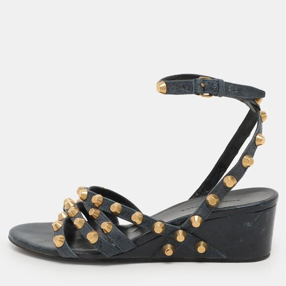 Balenciaga Blue Leather Ankle Strap Sandals Size 39,All Products : American Fashion Style Bags On Sale